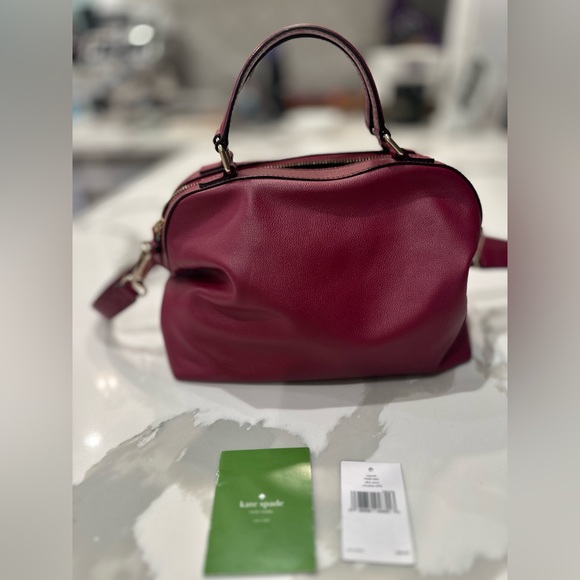 EUC Kate Spade $398 Cruiser Allen St Raquelle Leather Tote Bag Plum Red - Picture 3 of 14